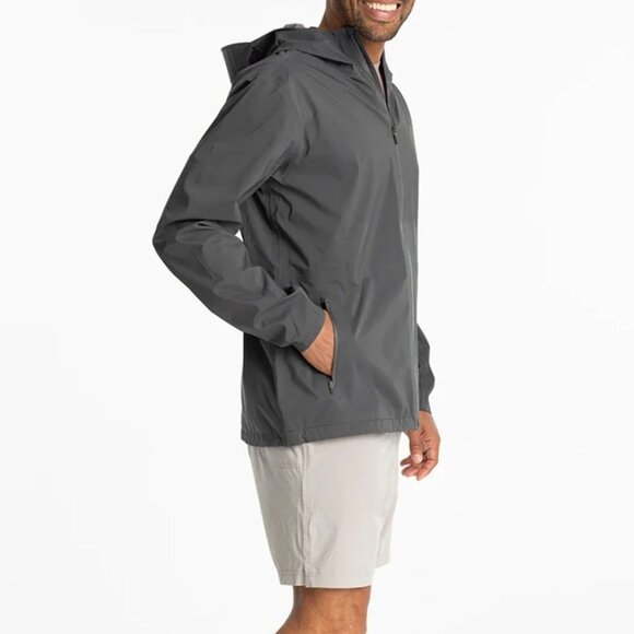 NWT Free Fly Men's Cloudshield Rain Jacket Black Sand Size M - Picture 1 of 9